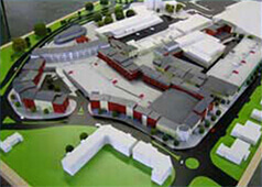 Architectural model of Proposed town centre development