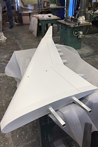 Wing of 3D model plane