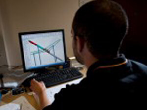 Designer working with CAD software CAD designer at work