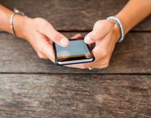 apple iPhone being used